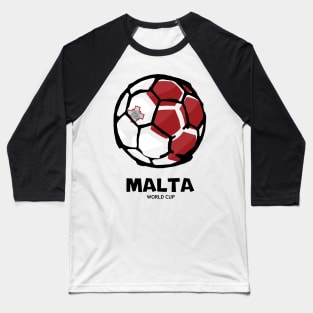 Malta Football Country Flag Baseball T-Shirt